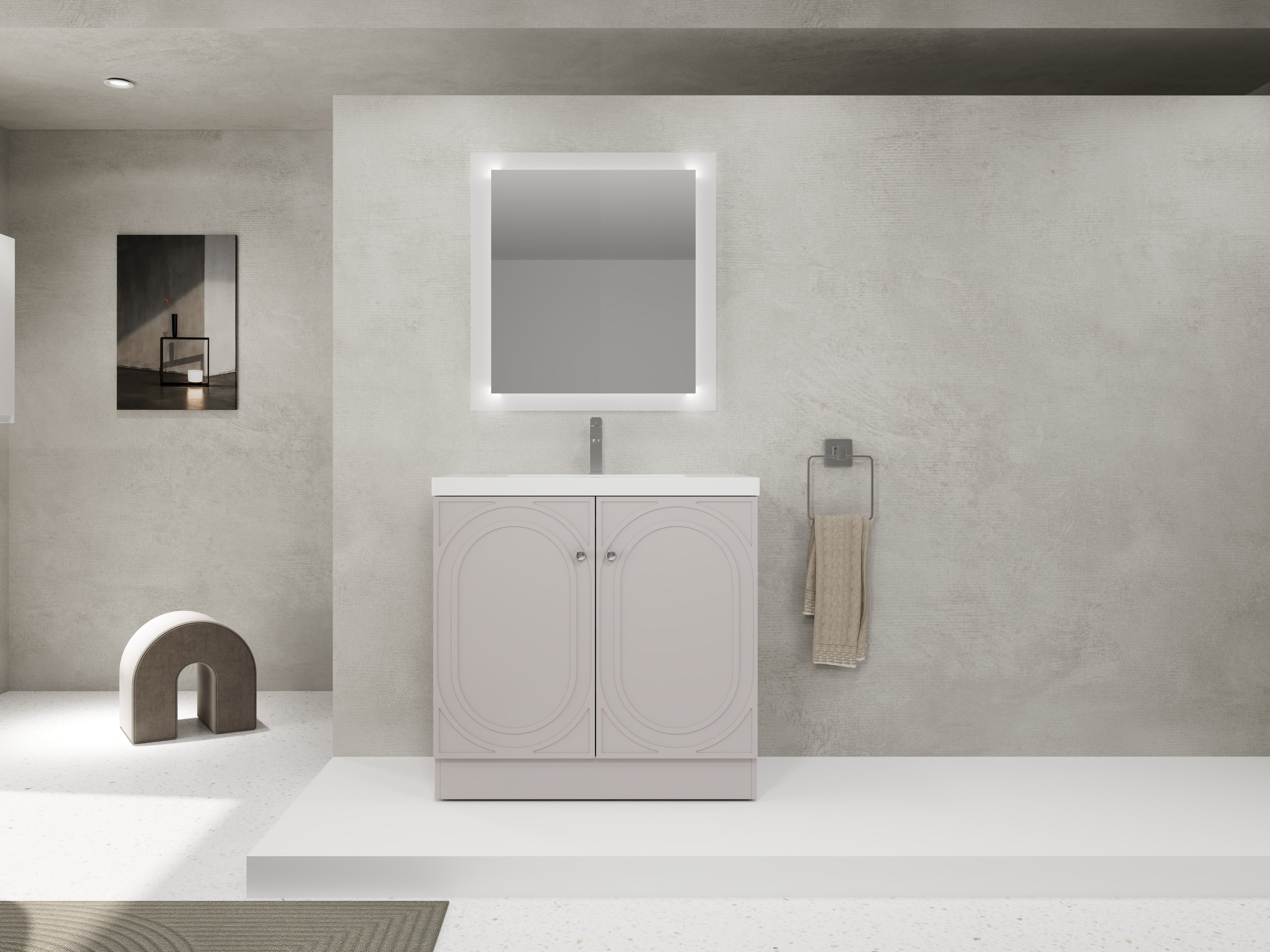 36" Freestanding Bathroom Vanity with Resin Sink