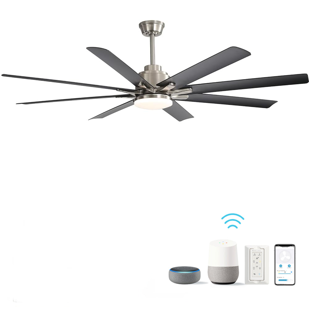 66 Inch Large Ceiling Fan With Dimmable Led Light