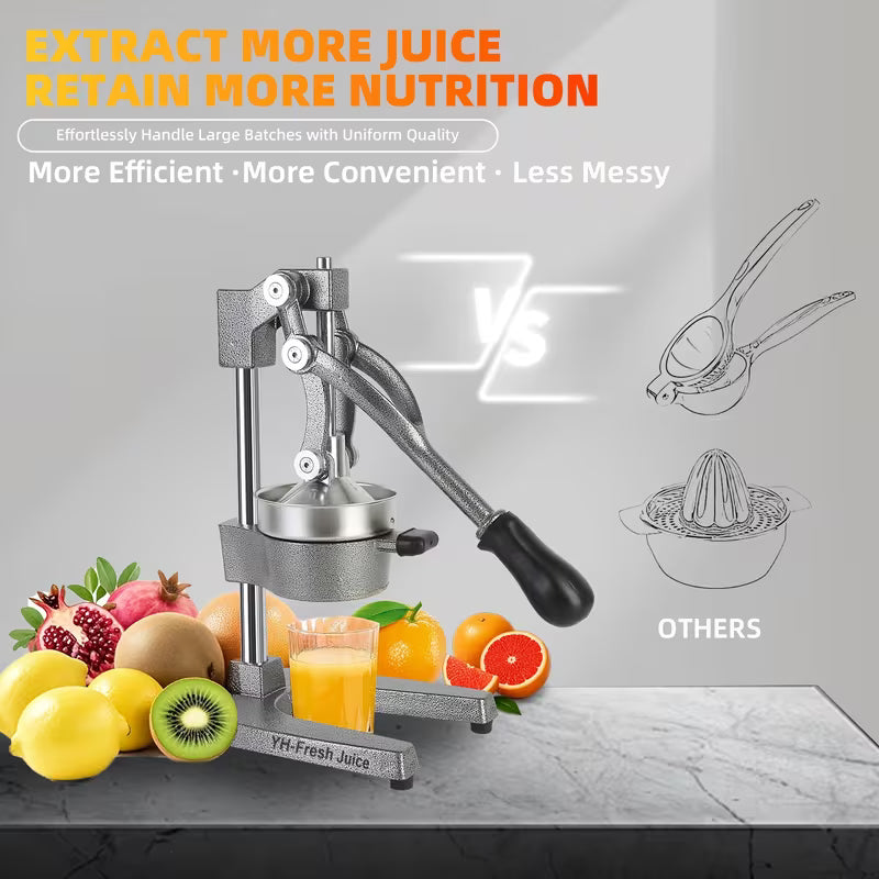 Commercial Manual Citrus Juicer and Hand Press Lemon Squeezer Gray