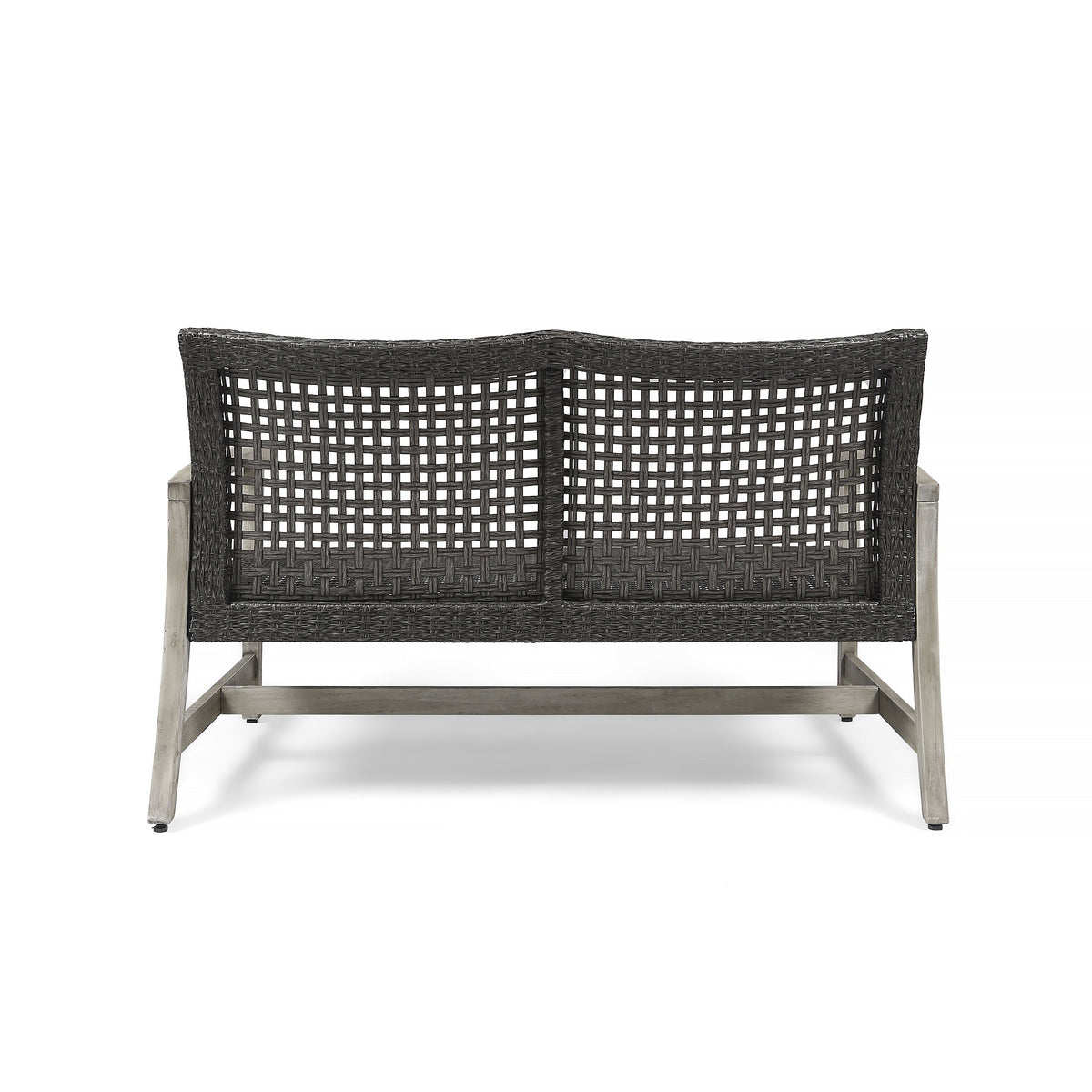 Hampton Outdoor Acacia Wood Wicker Loveseat