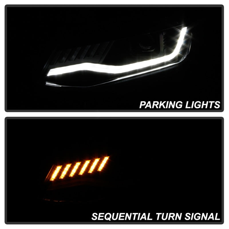 Spyder Chevy Camaro 16-18 Halogen Model Projector Headlights Black PRO-YD-CCAM16HALSI-SEQ-BK 5087331