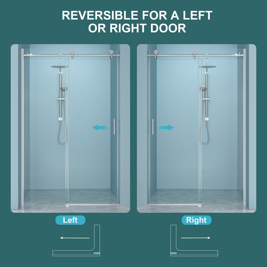 Single Sliding Bypass Shower Enclosure - 48" W x 76" H