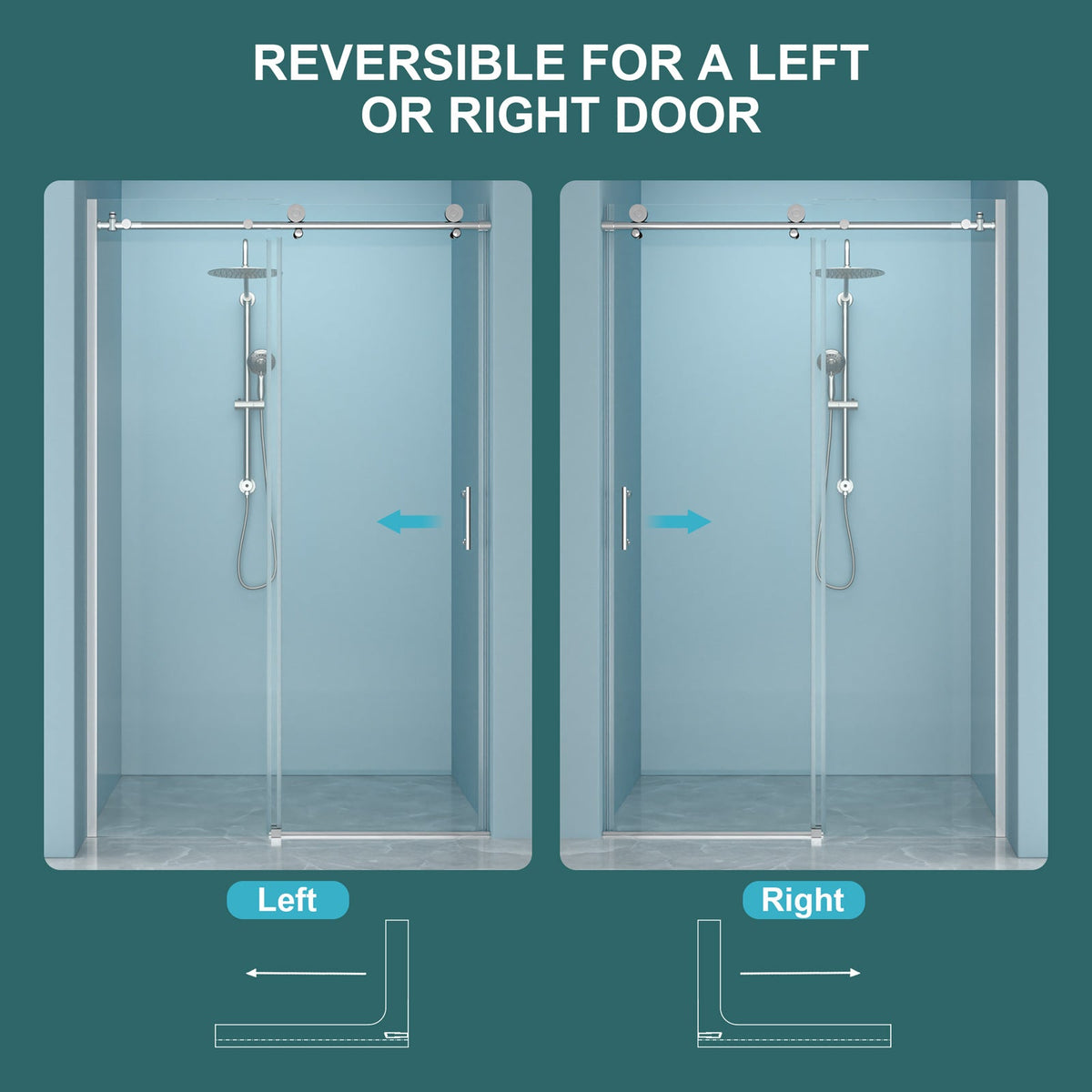 Single Sliding Bypass Shower Enclosure - 48" W x 76" H