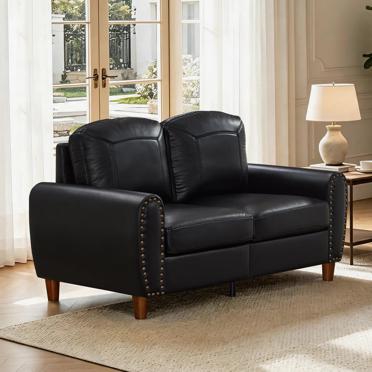 Classic 59" Faux Leather Loveseat