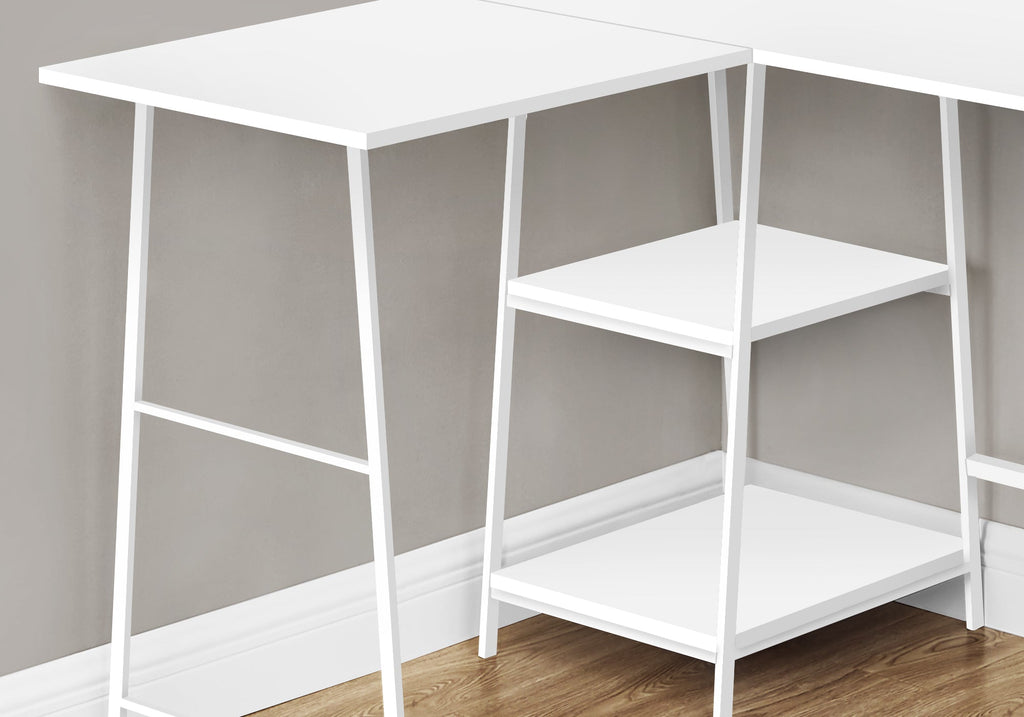 L Shape Computer Desk with Storage Shelves