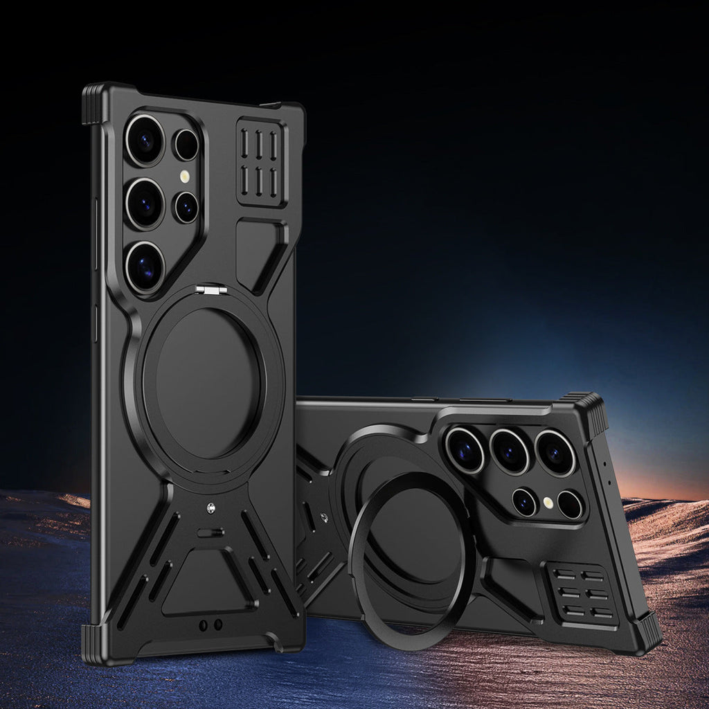 Rotating-stand Heat-dissipating Metal Drop-proof Phone Case