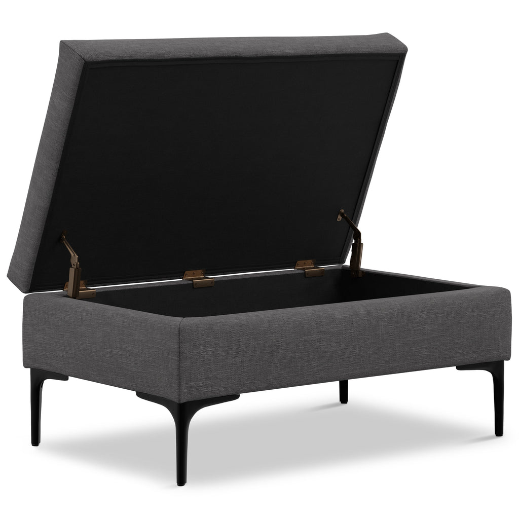 Rebecca 36 Inch Wide Rectangular Coffee Table Storage Ottoman