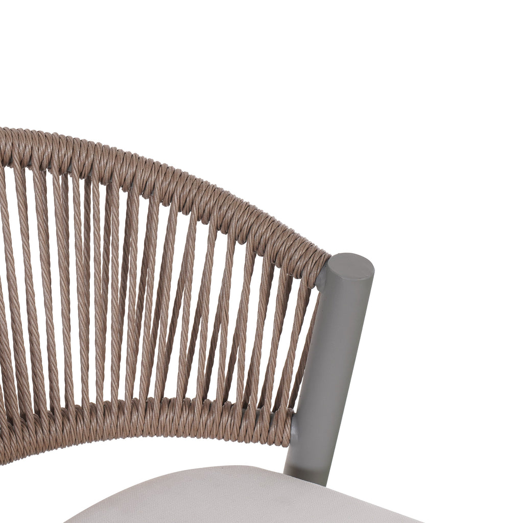 Outdoor 26" Seat Height Metal Frame Counter Stools with PE Rattan Scallop-shaped Backrest
