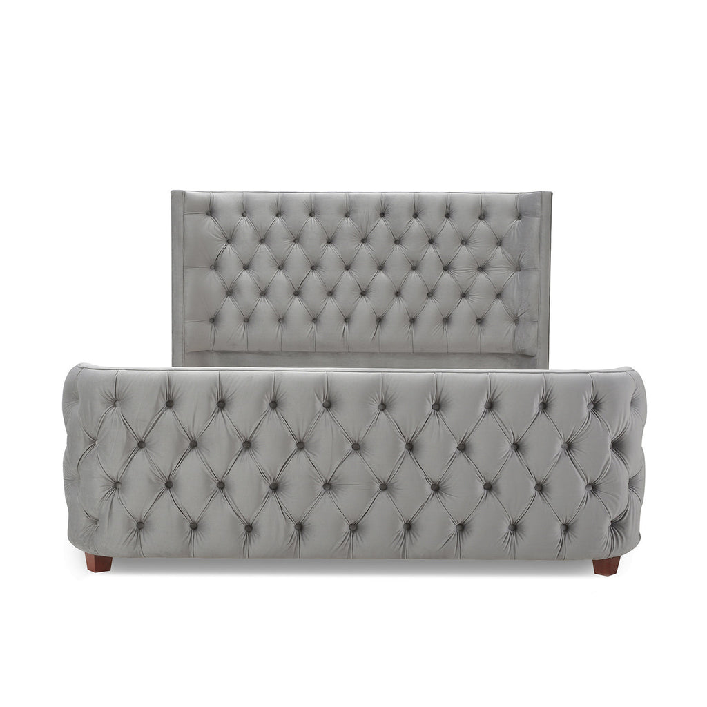 Brooklyn Queen Tufted Panel Bed Set, Opal