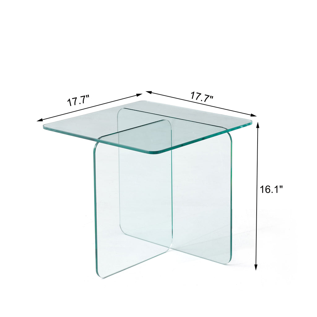 Tempered Clear Glass Side Table