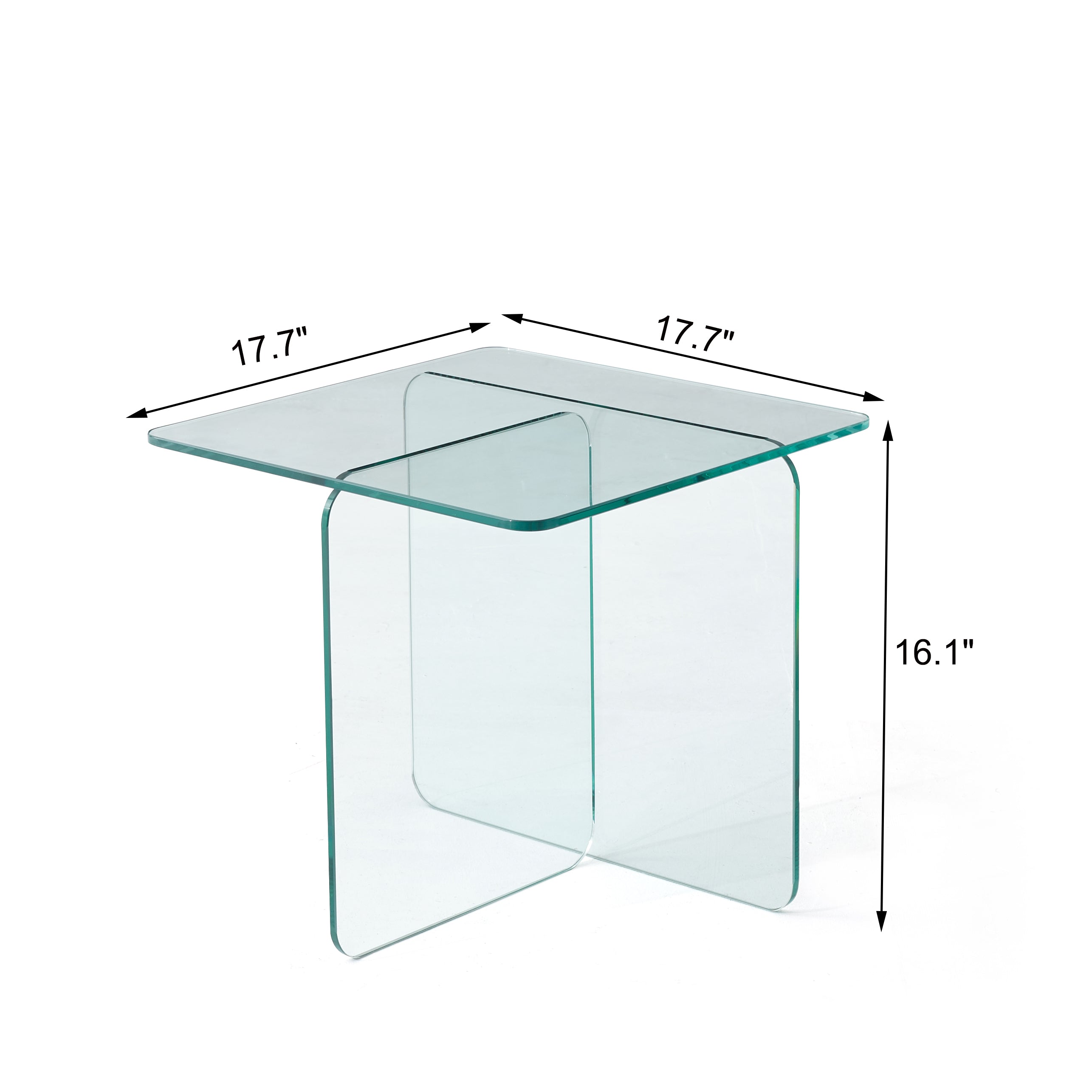 Tempered Clear Glass Side Table