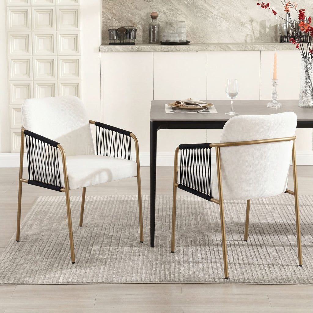 Modern Glam Upholstered Dining Chairs (Set of 2)