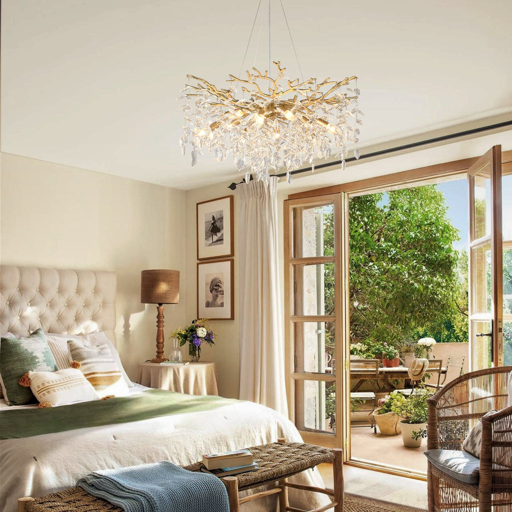 8-Light Chandelier Crystal Ceiling Lamp
