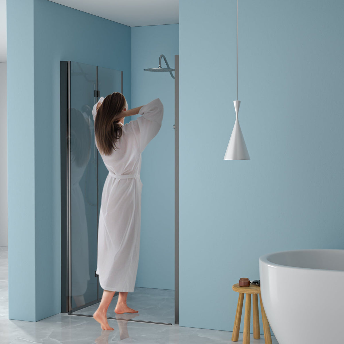 36"W x 72"H Fold Frameless Shower Door