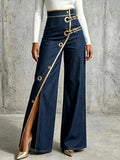 Women's New Irregular Straight-Leg Denim Trousers
