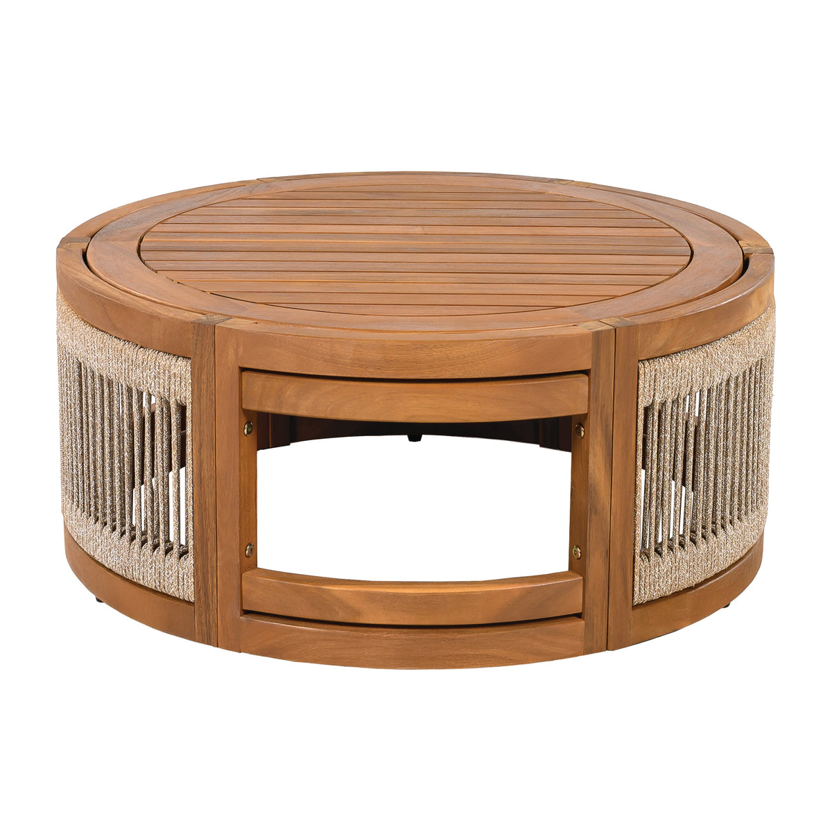 27.95" Acacia Wood Outdoor Coffee Table
