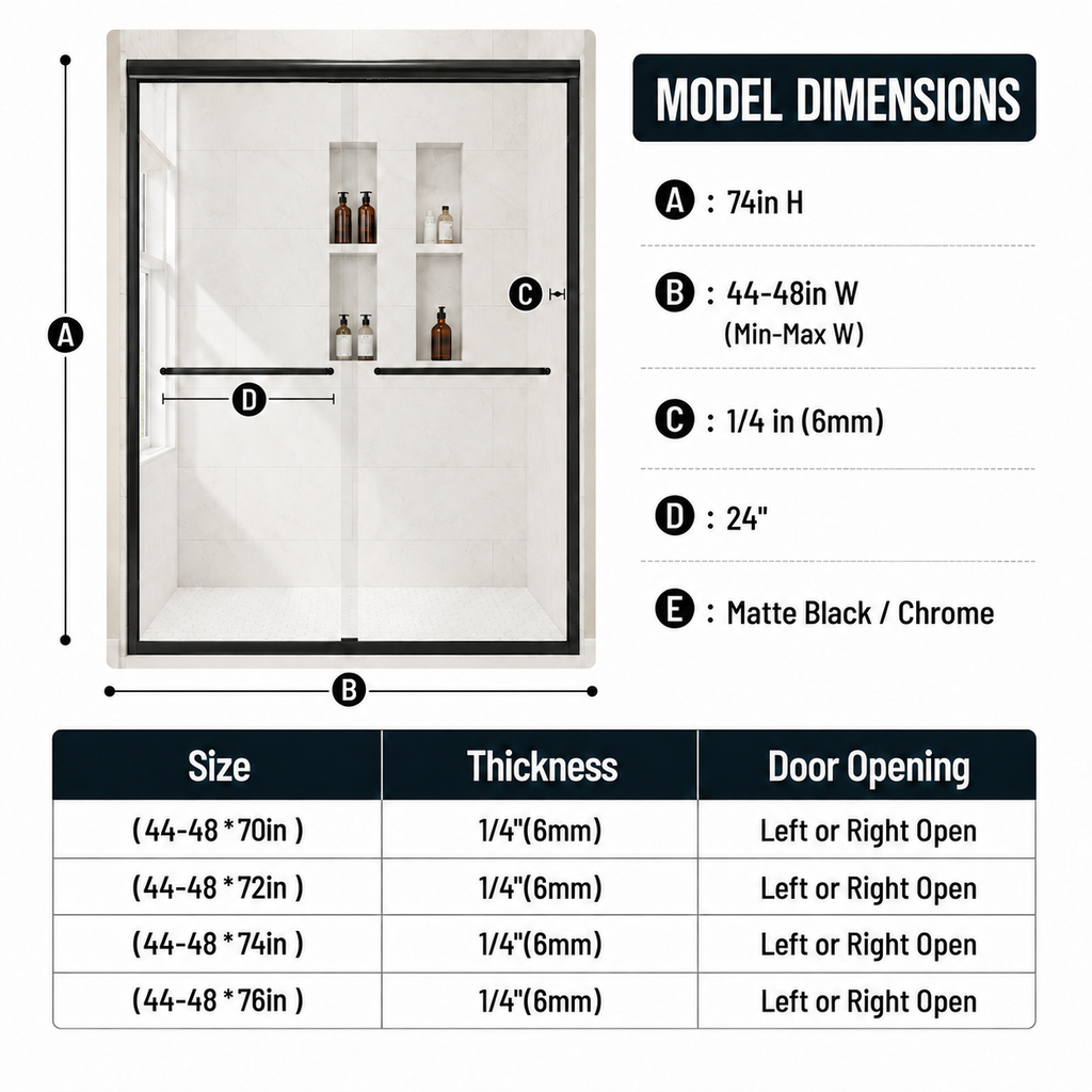 Framed Double Sliding Shower Door