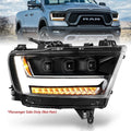 ANZO 2019-2020 Dodge Ram 1500  LED Projector Headlights Plank Style w/ Sequential Black (Passenger) 111494-R