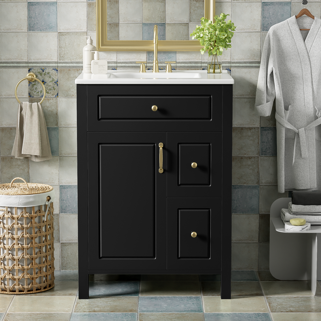 24-Inch Bathroom Vanity with Ceramic Sink