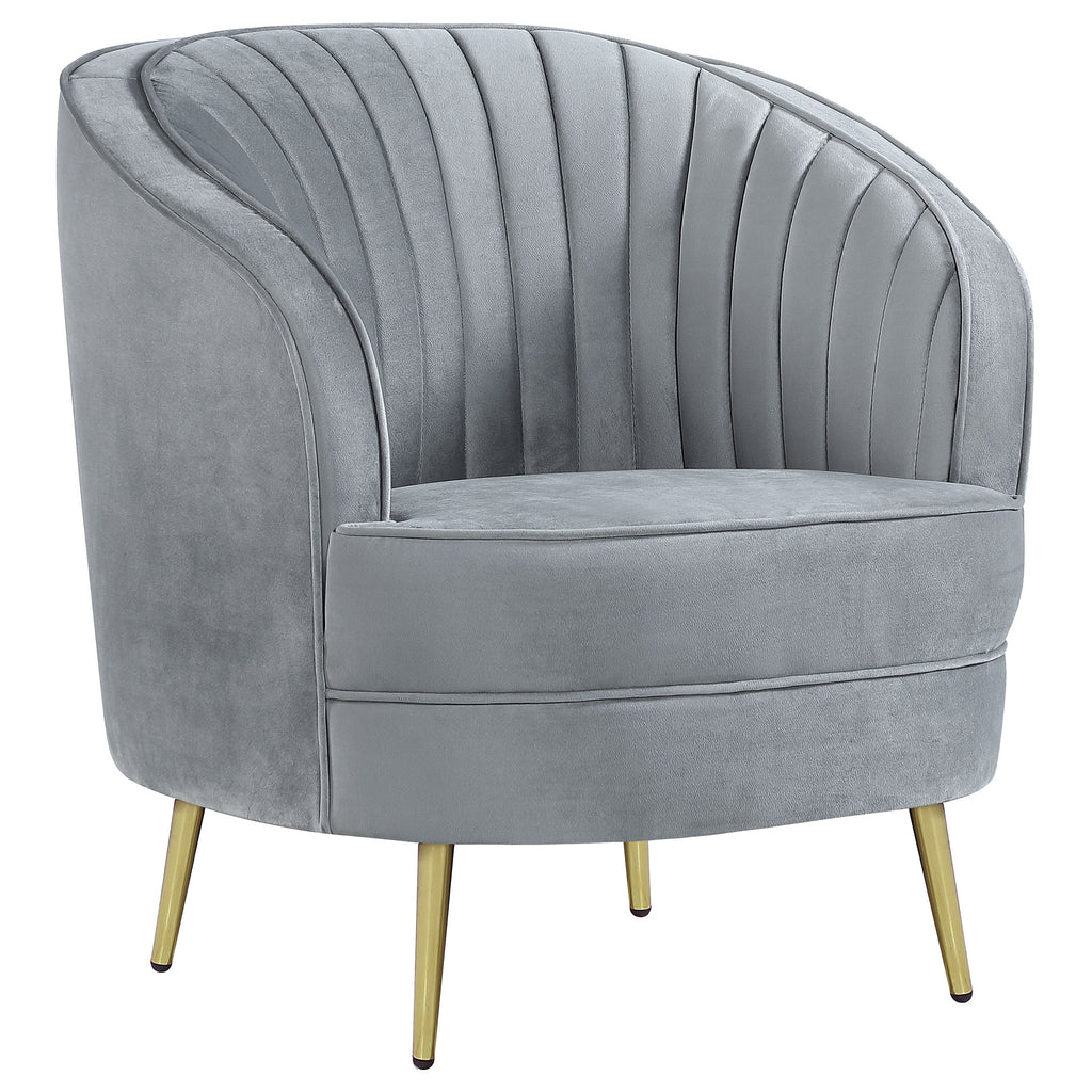 Grey Velvet Accent Chair