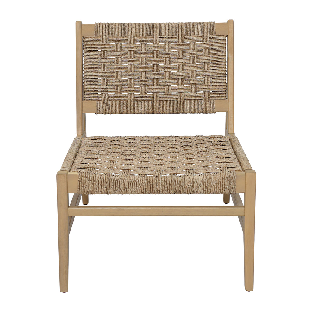 Noreen Club Chair Acacia Wood and Wicker Woven
