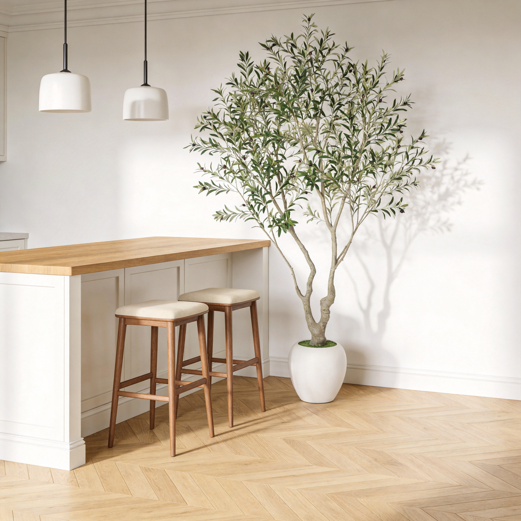 8FT Artificial Olive Tree With Decorative Planter