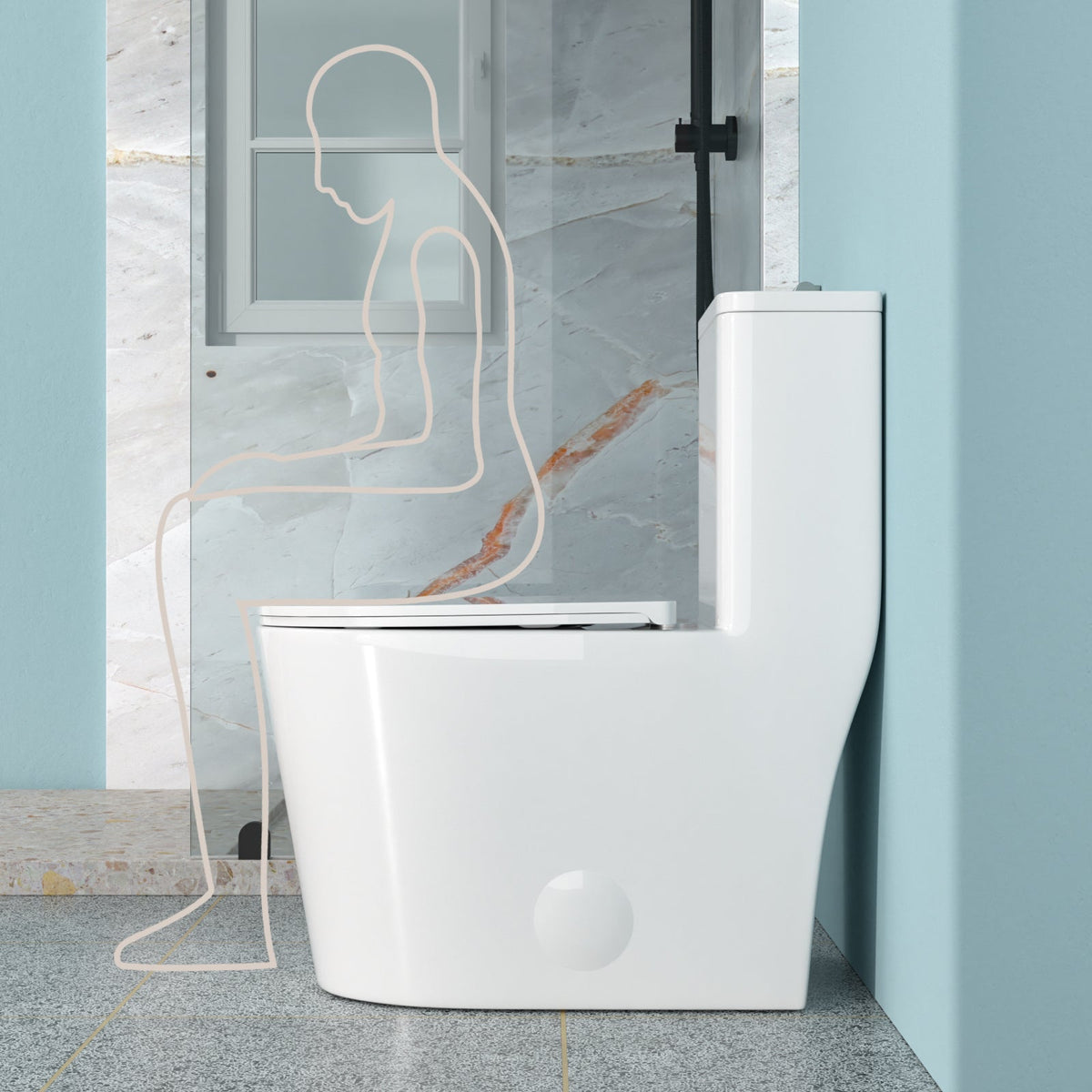 Ceramic One Piece Toilet for Bathroom