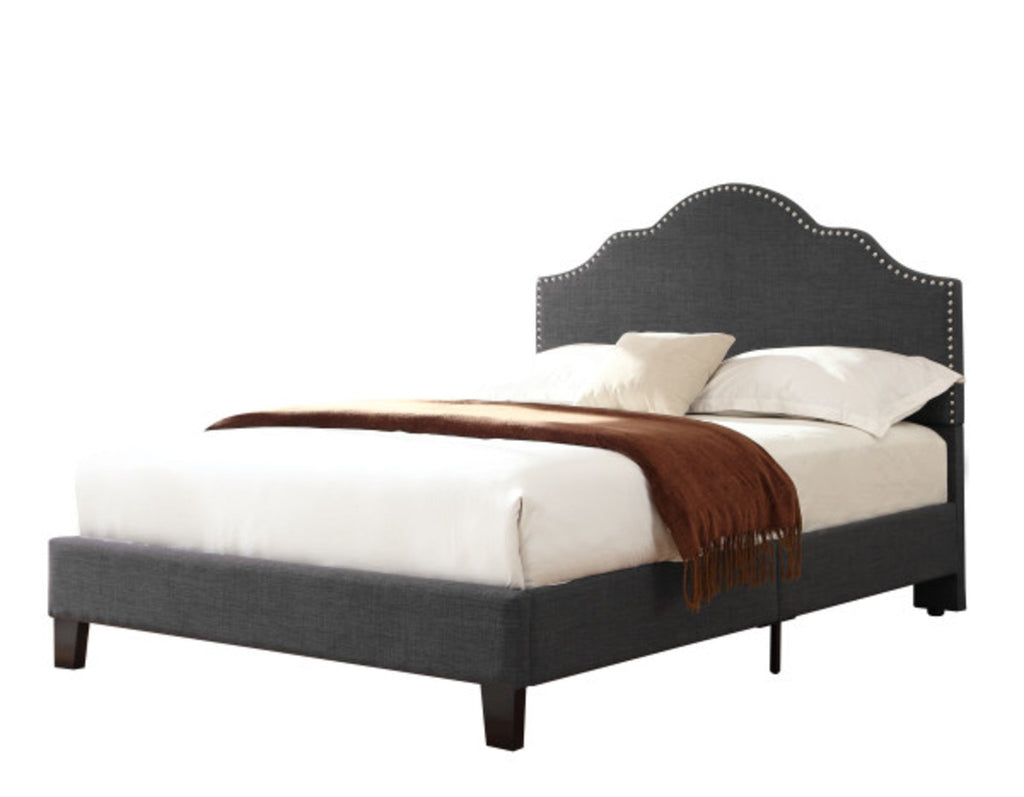 Gray Queen Upholstered Bed