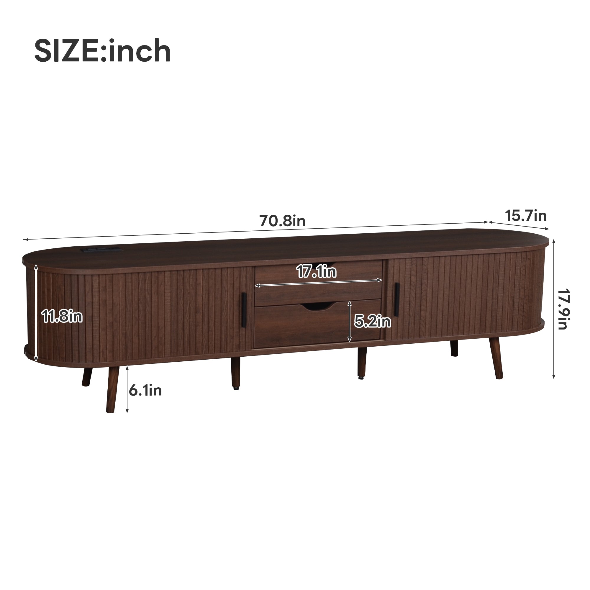 70 Inch Mid Century Modern TV Stand