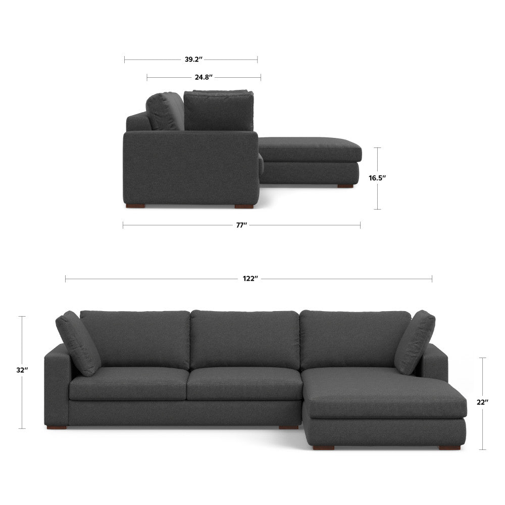 Charlie Deep Seater Right Sectional Sofa