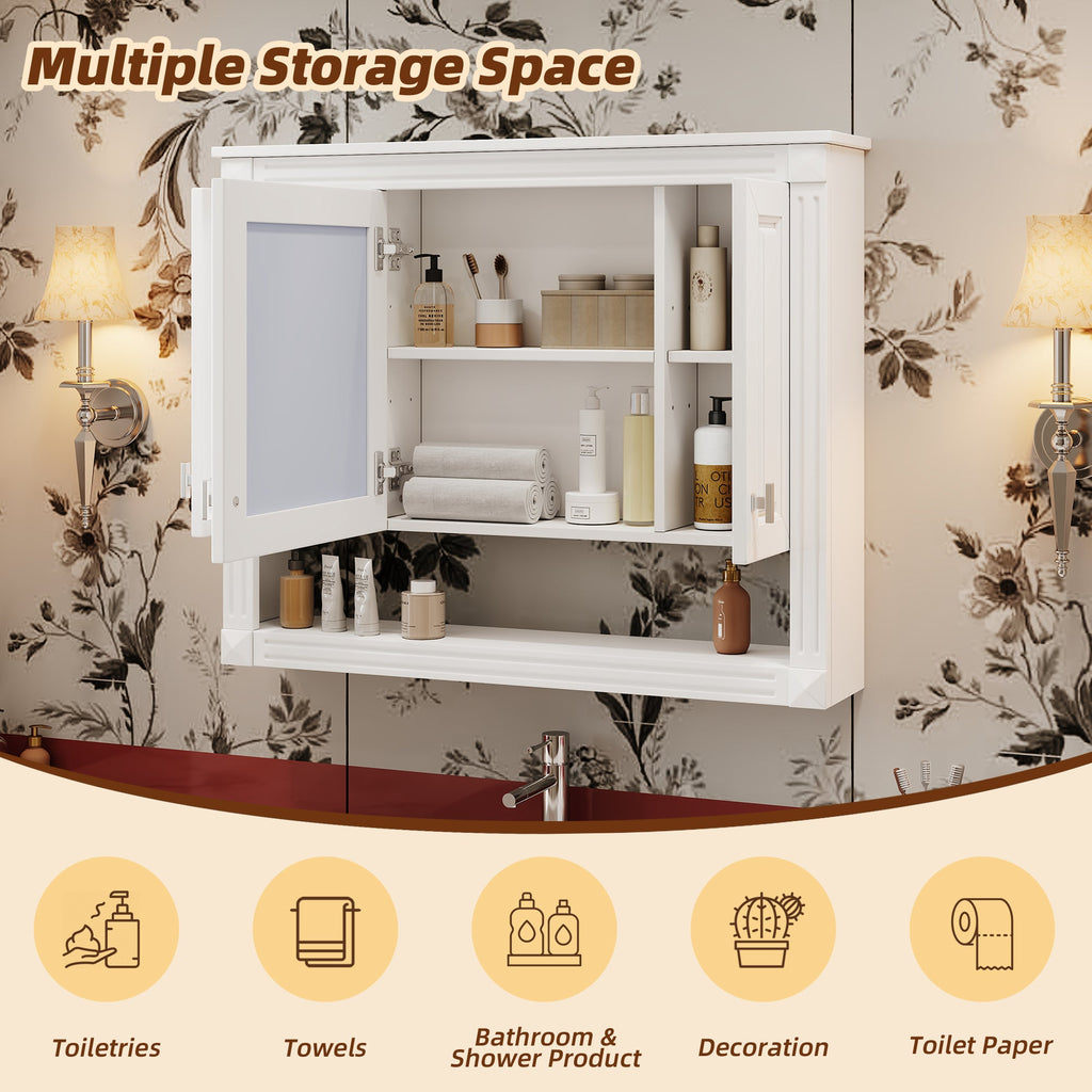 35 Inch Bathroom Wall Cabinet with Mirror