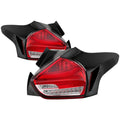 Spyder 15-17 Ford Focus Hatch LED Tail Lights w/Indicator/Reverse - Red Clr (ALT-YD-FF155D-LED-RC) 5085726