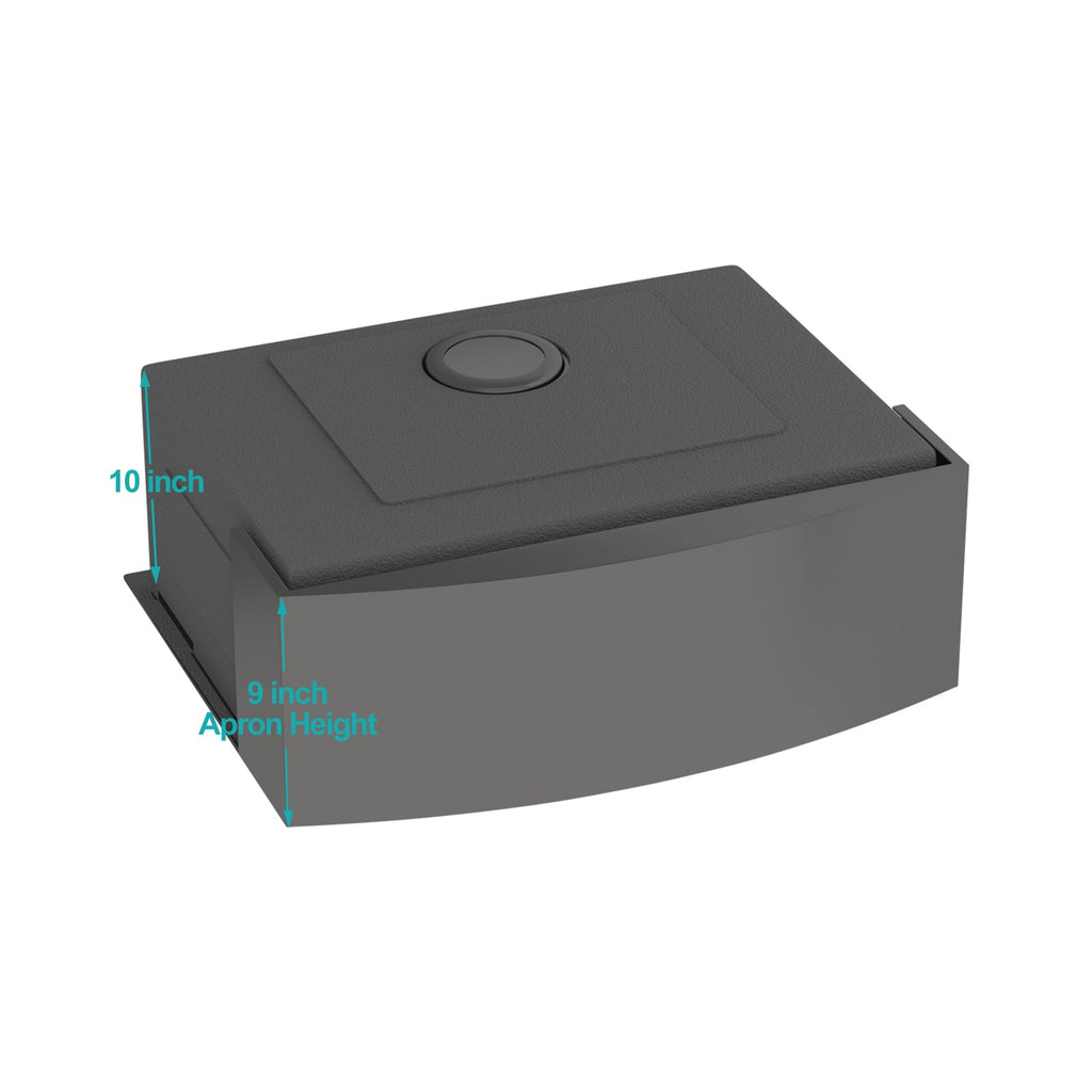 24" x 21" x 10" Gunmetal Kitchen Sink