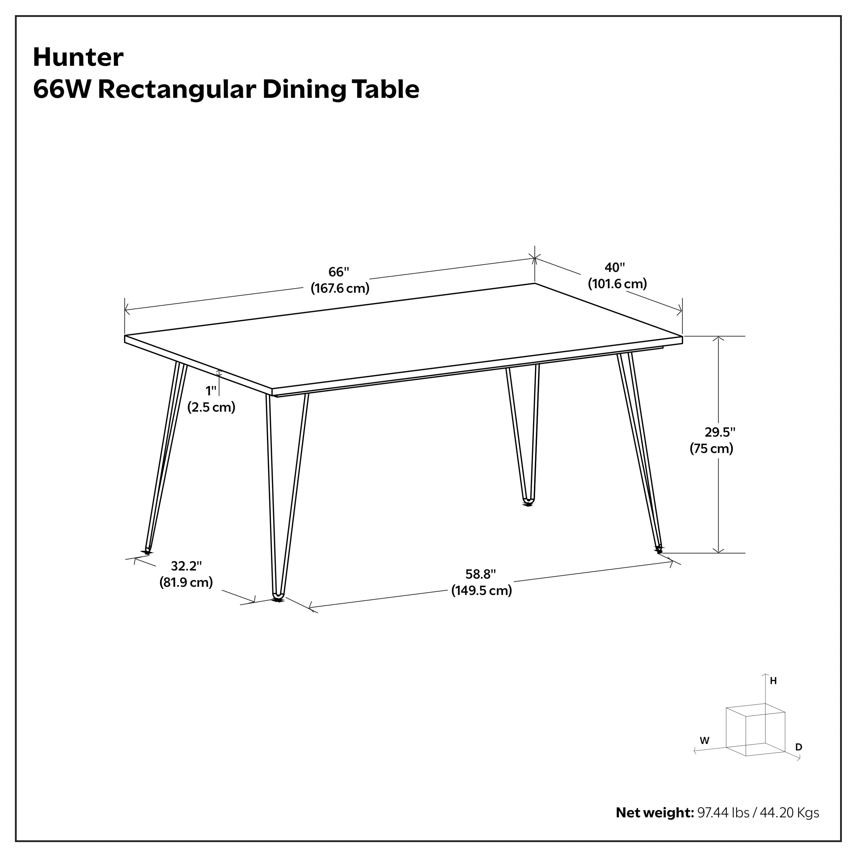 Hunter Dining Table in Refined