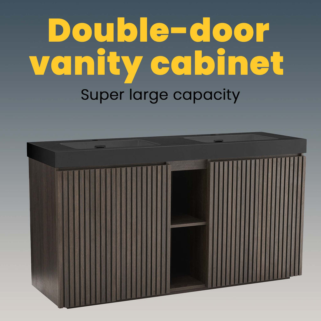 Galan 60" Smoked Bathroom Vanity
