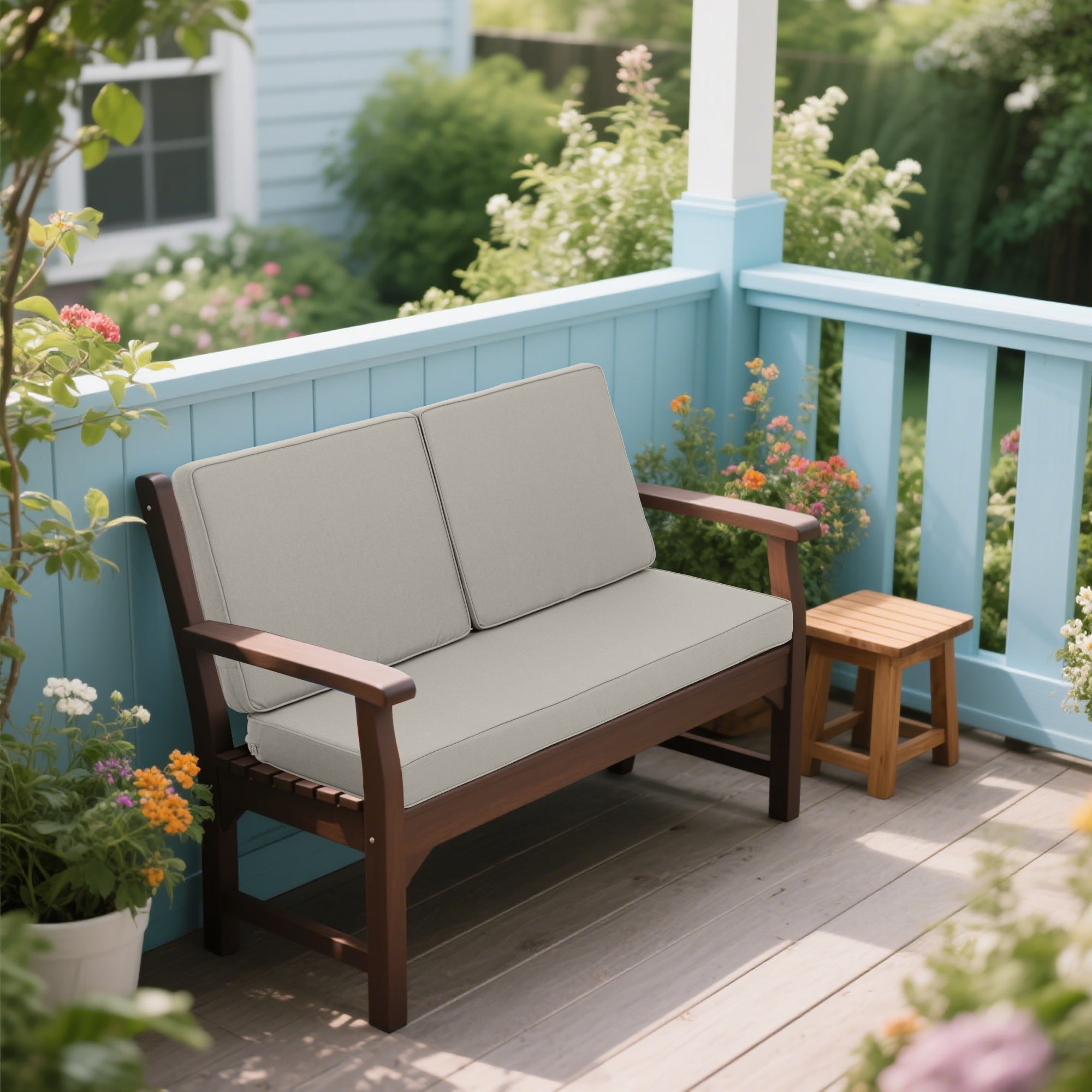 Outdoor Loveseat Cushion Set 48 x 24 Inch
