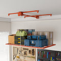 Orange Overhead Garage Storage Rack 4x8 FT for High Ceilings