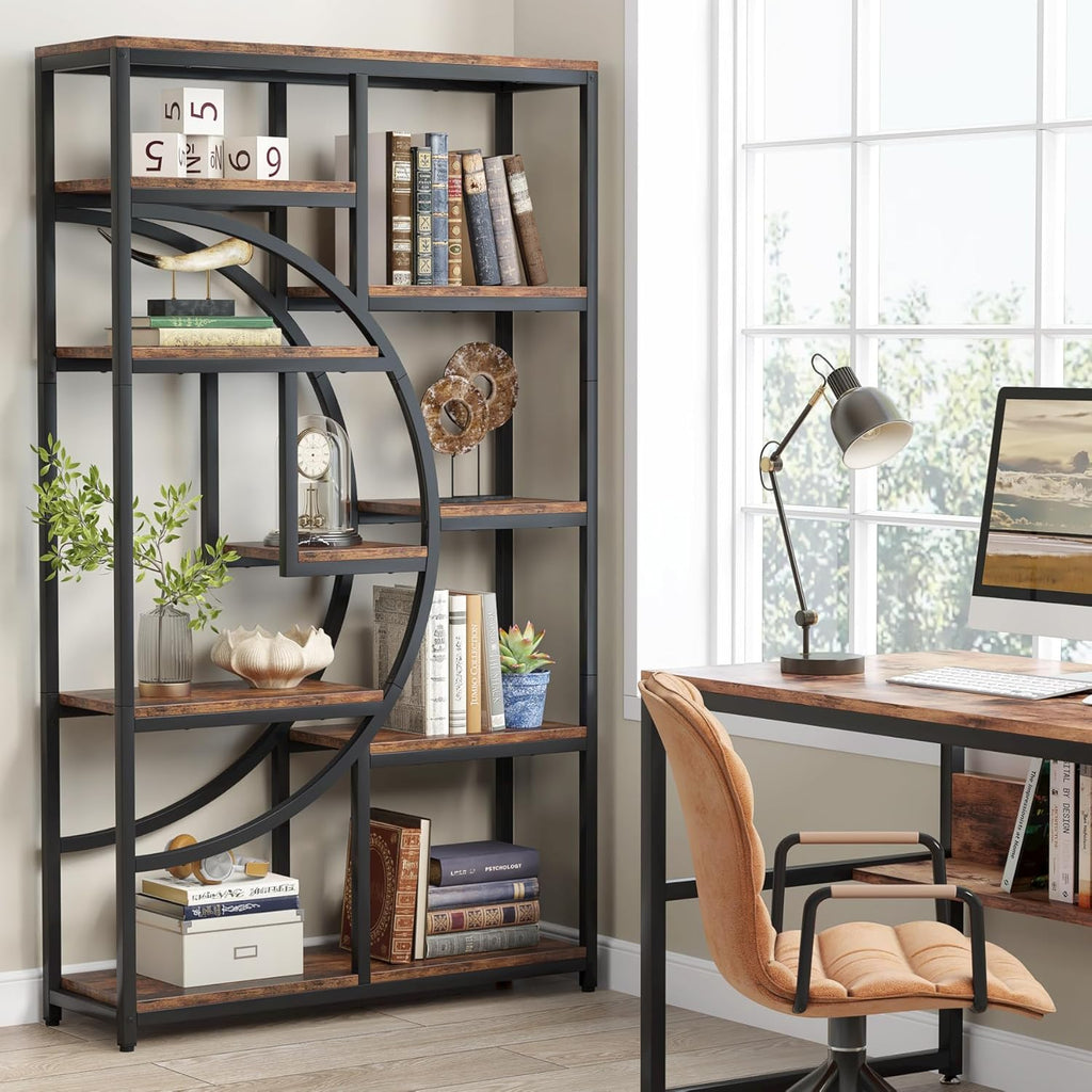 68.89" Height Industrial 5-Tier Rustic Brown Etagere