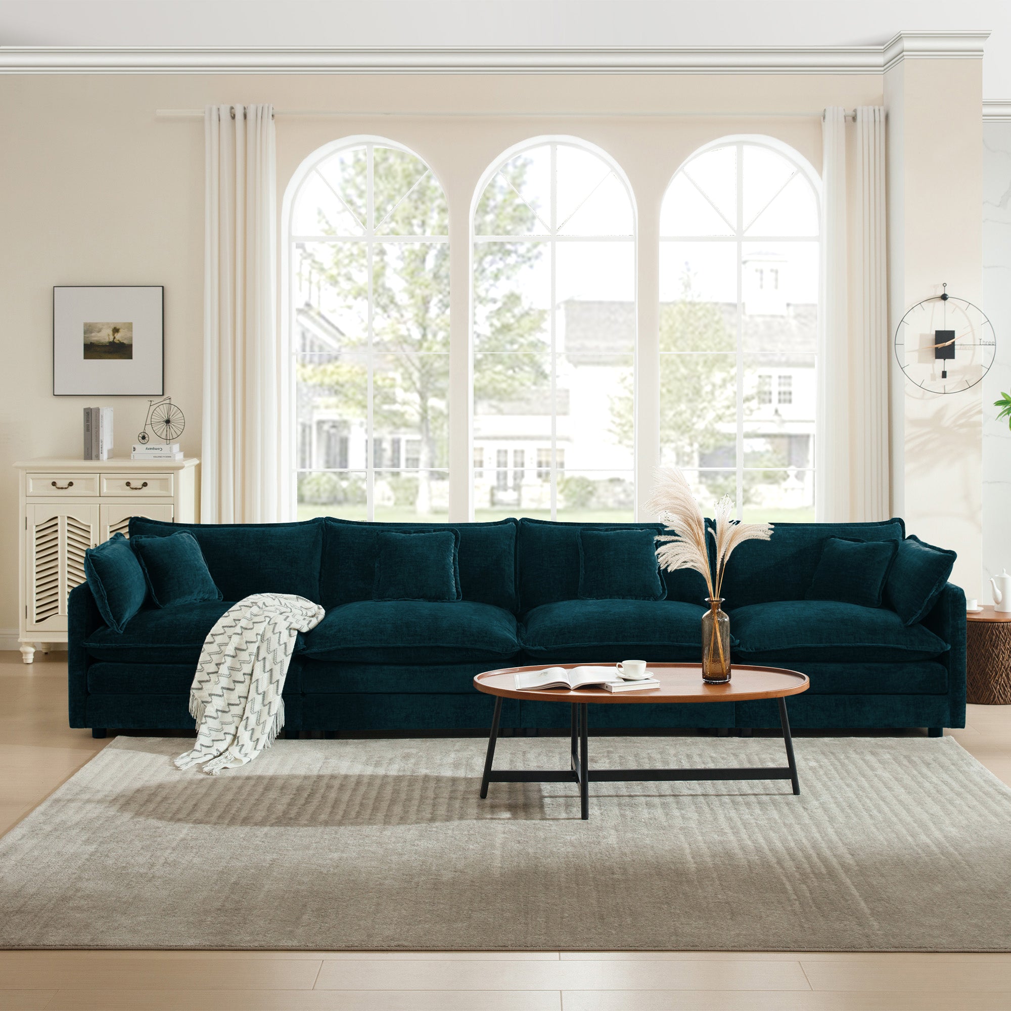 Free Combination Modular Sofa - 4 Seater Chenille Fabric