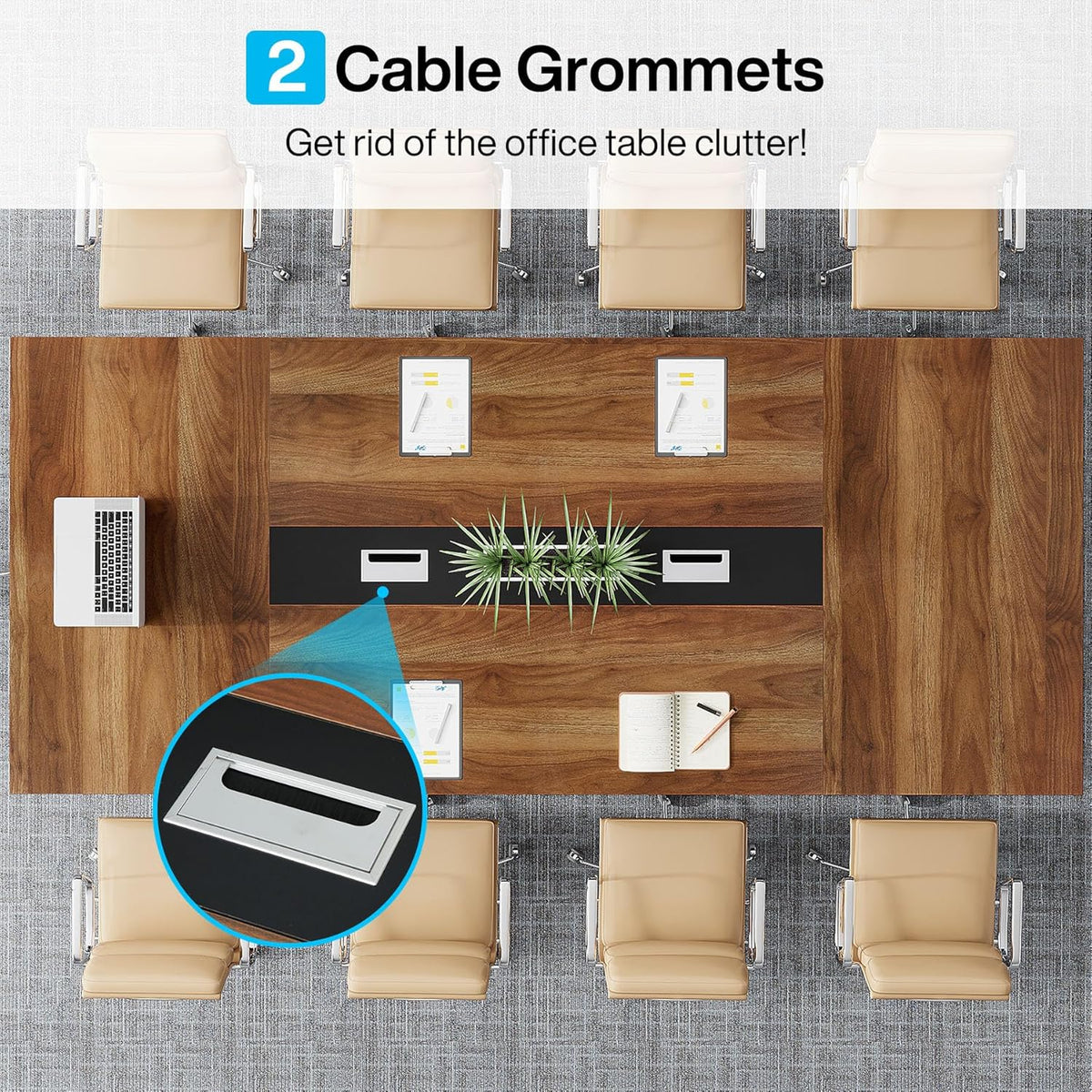 94.5" Large Conference Table for 8-10 People