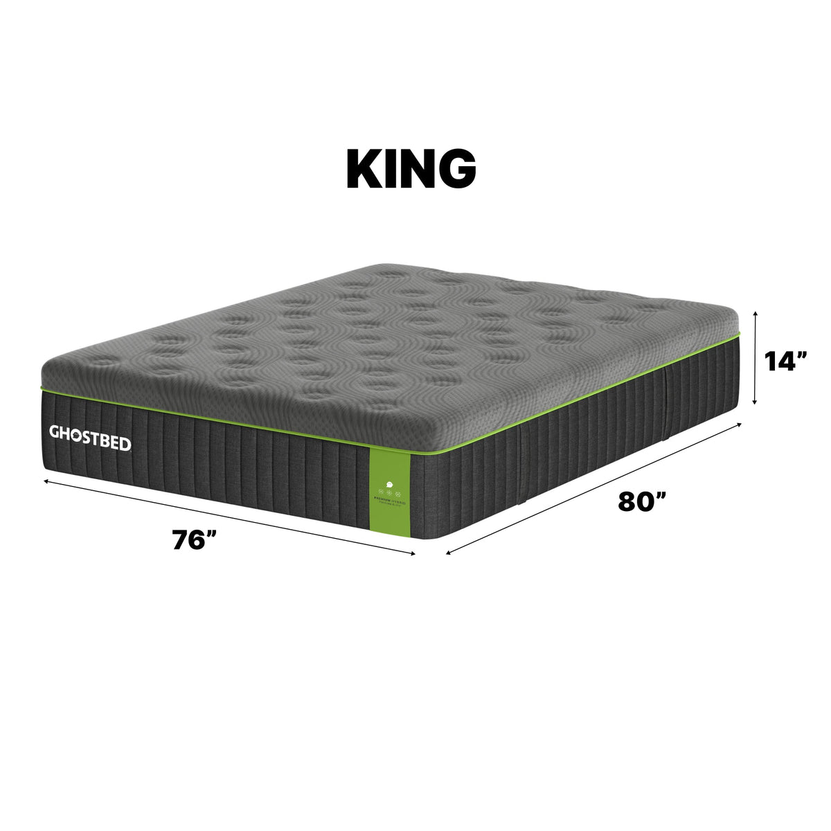 GhostBed Premium 14" King Hybrid Mattress