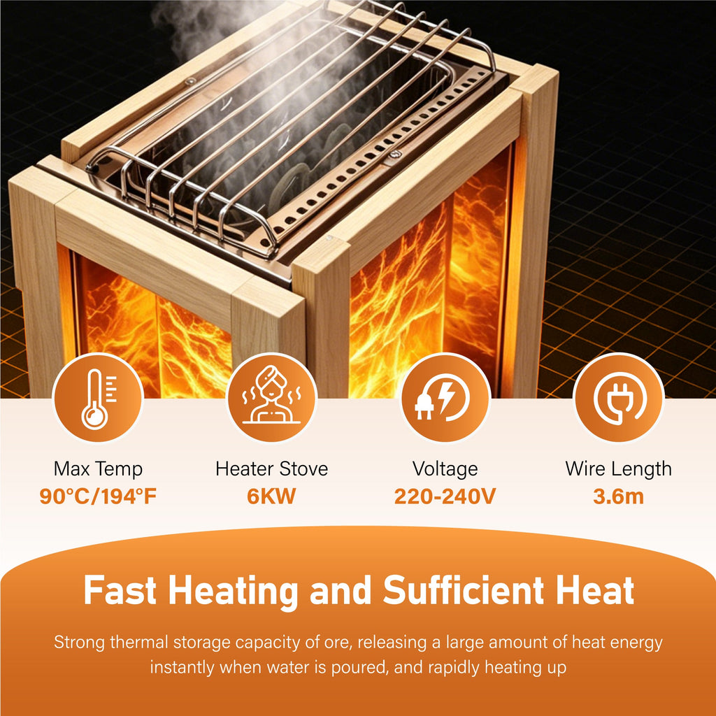 6000W Outdoor Traditional Steam Sauna With Fragrant Cedar Wood