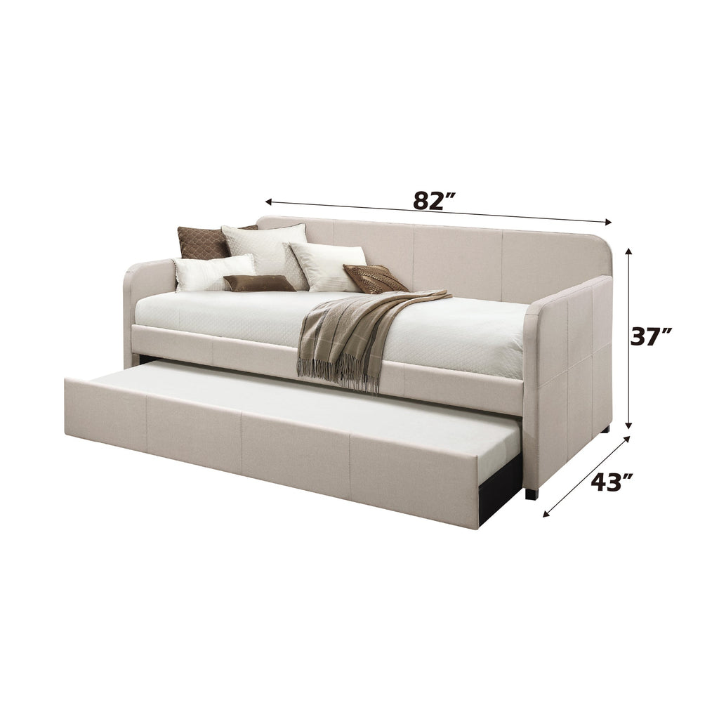 Jagger Fog Fabric Daybed With Trundle (Twin)