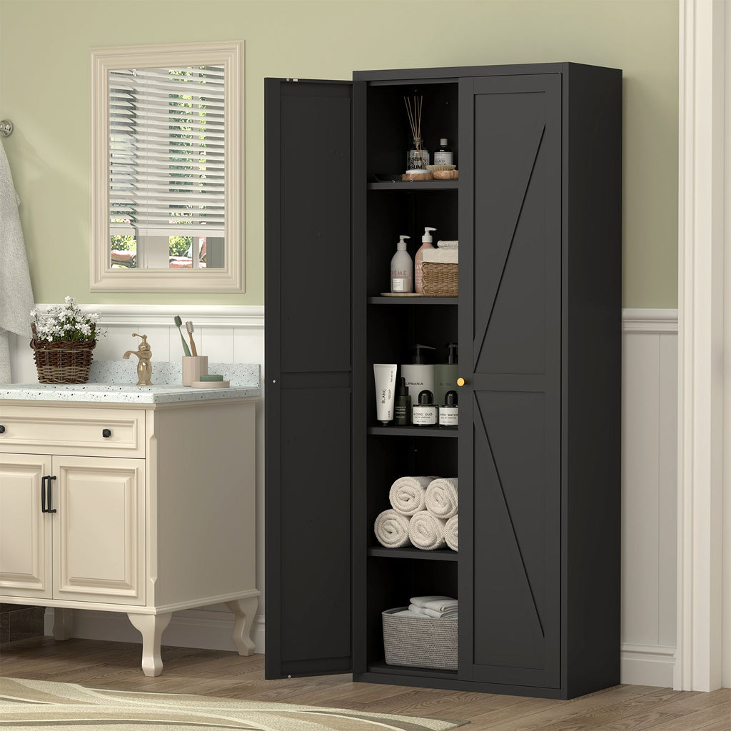 2 Doors Metal Storage Cabinet Kitchen Pantry Cabinet