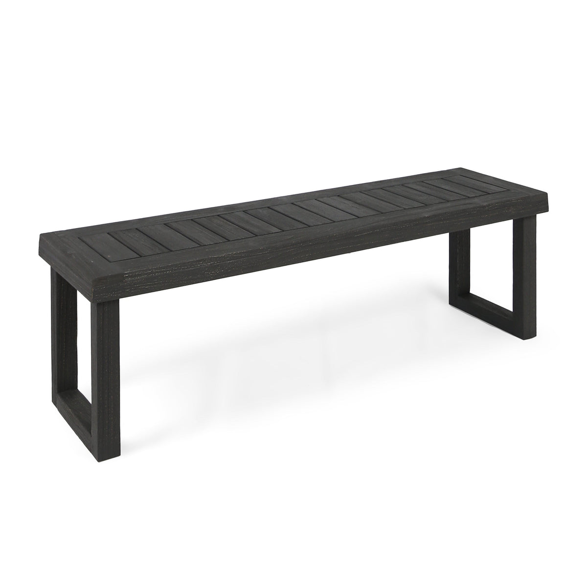 2-Piece Solid Acacia Wood Outdoor Dining Set, Sandblast Dark