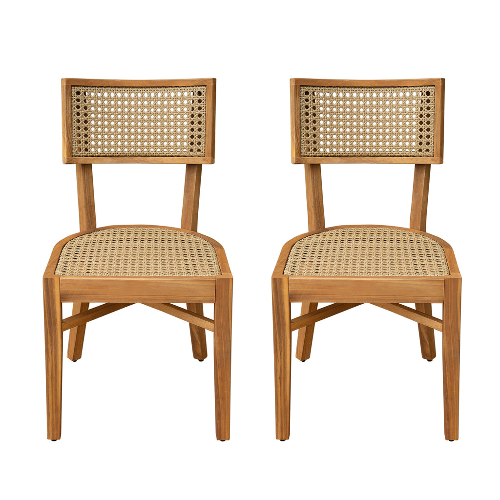Netro Acacia Wood Dining Chair Set