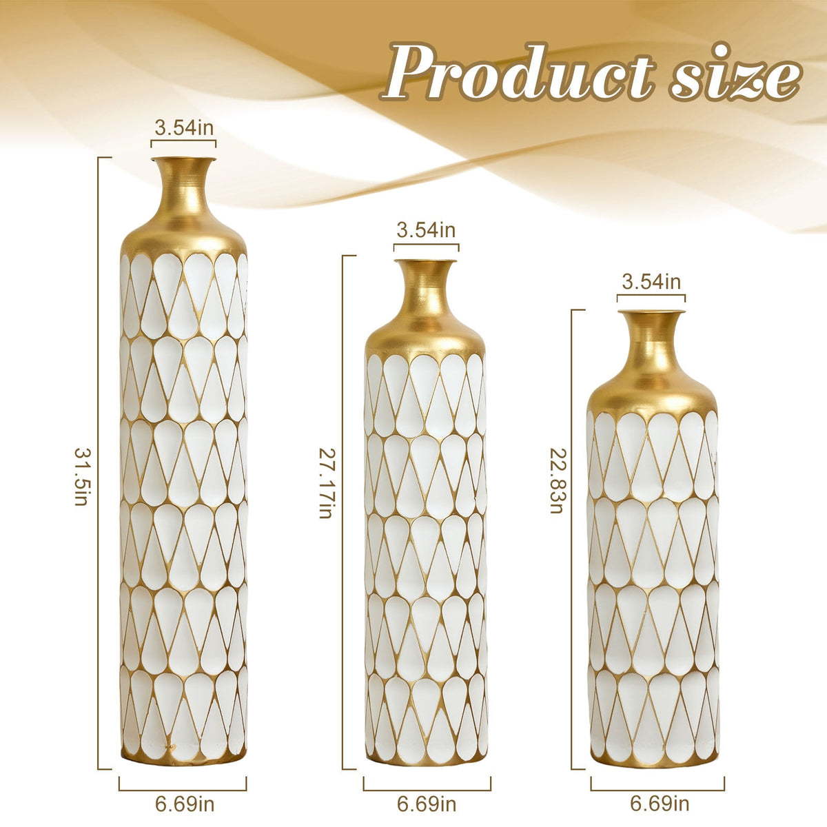 Set of 3 Elegant Vases