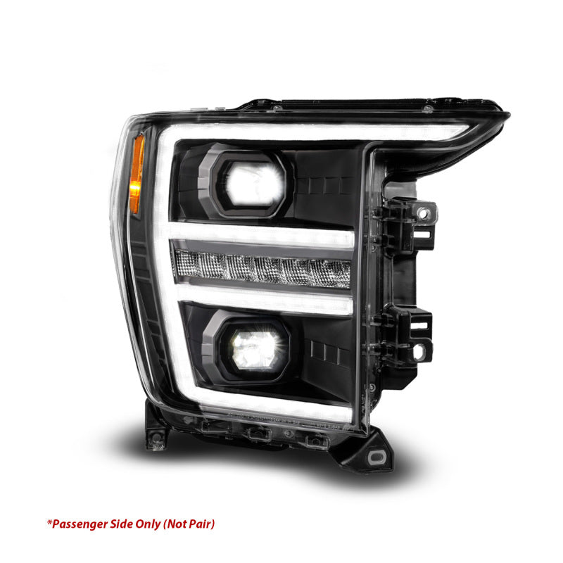 ANZO 21-23 Ford F150 LED Projector Headlight w/Switchback+Sequential - Black (Passenger Side Only) 111594-R