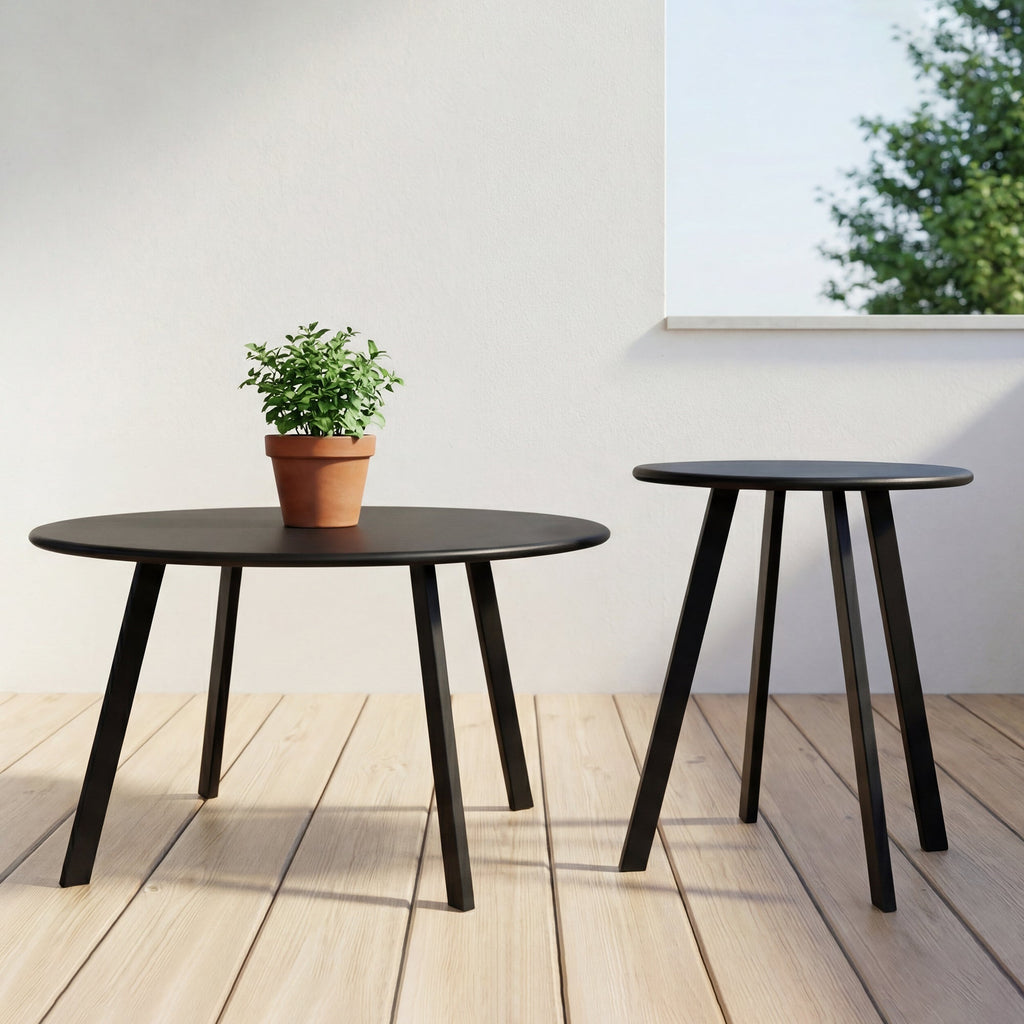 2-Piece Round Nesting Coffee Table Set
