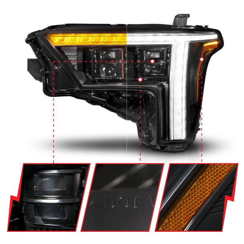 ANZO 22-24 Toyota Tundra (w/Factory LED Refl.) Z-Series Full LED Proj Headlights - Pass. Side ONLY 111599X-R
